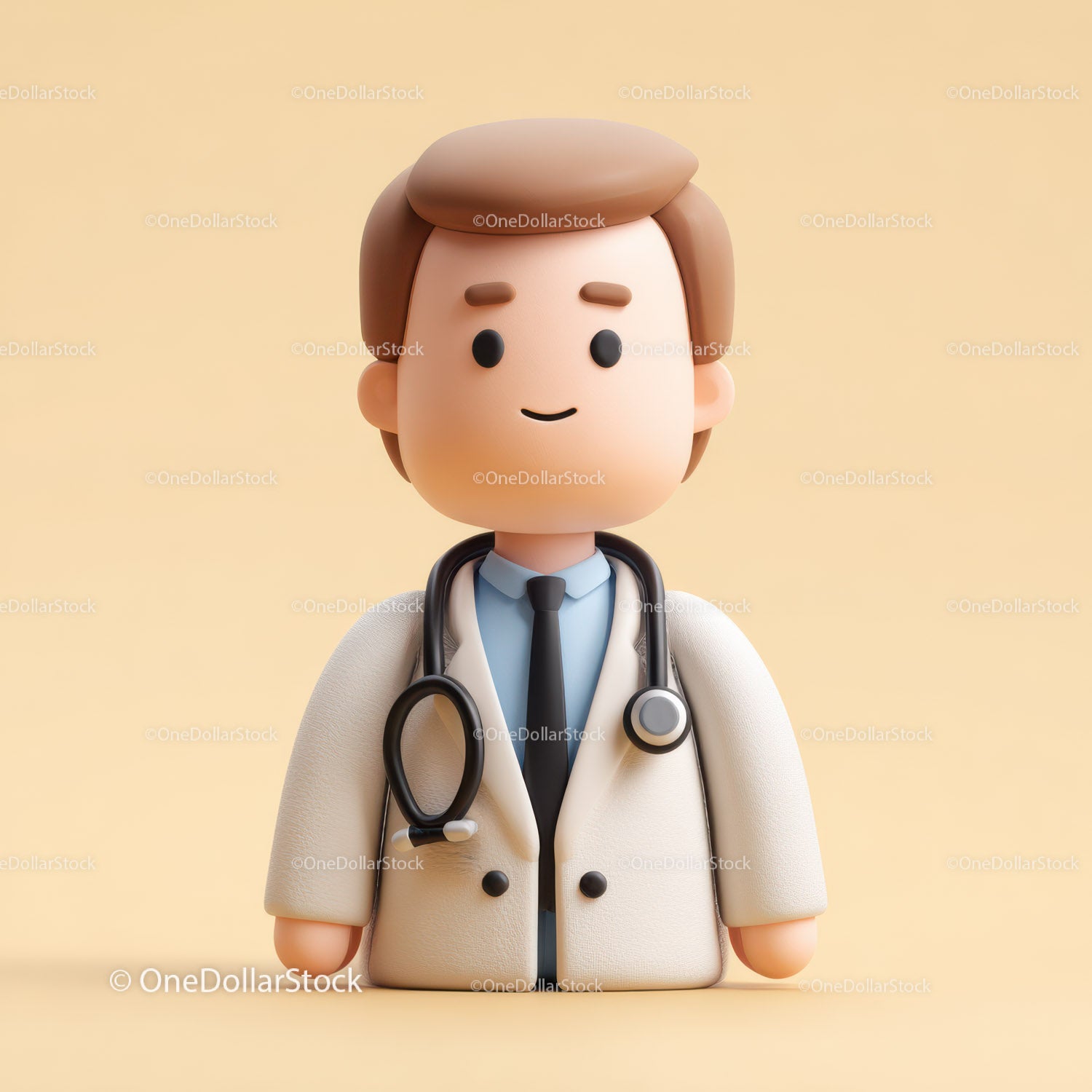 Friendly Doctor Figurine with Stethoscope for Healthcare Professionals