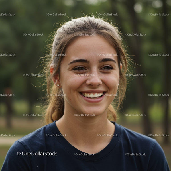 Smiling Young Woman Outdoors in Natural Light