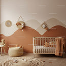 Stylish Nursery Room with Woven Wall Hangings and Plush Toys
