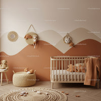 Stylish Nursery Room with Woven Wall Hangings and Plush Toys