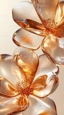 Elegant Abstract Glass Flower Sculpture with Metallic Finish