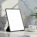 Modern tablet with blank screen on marble table