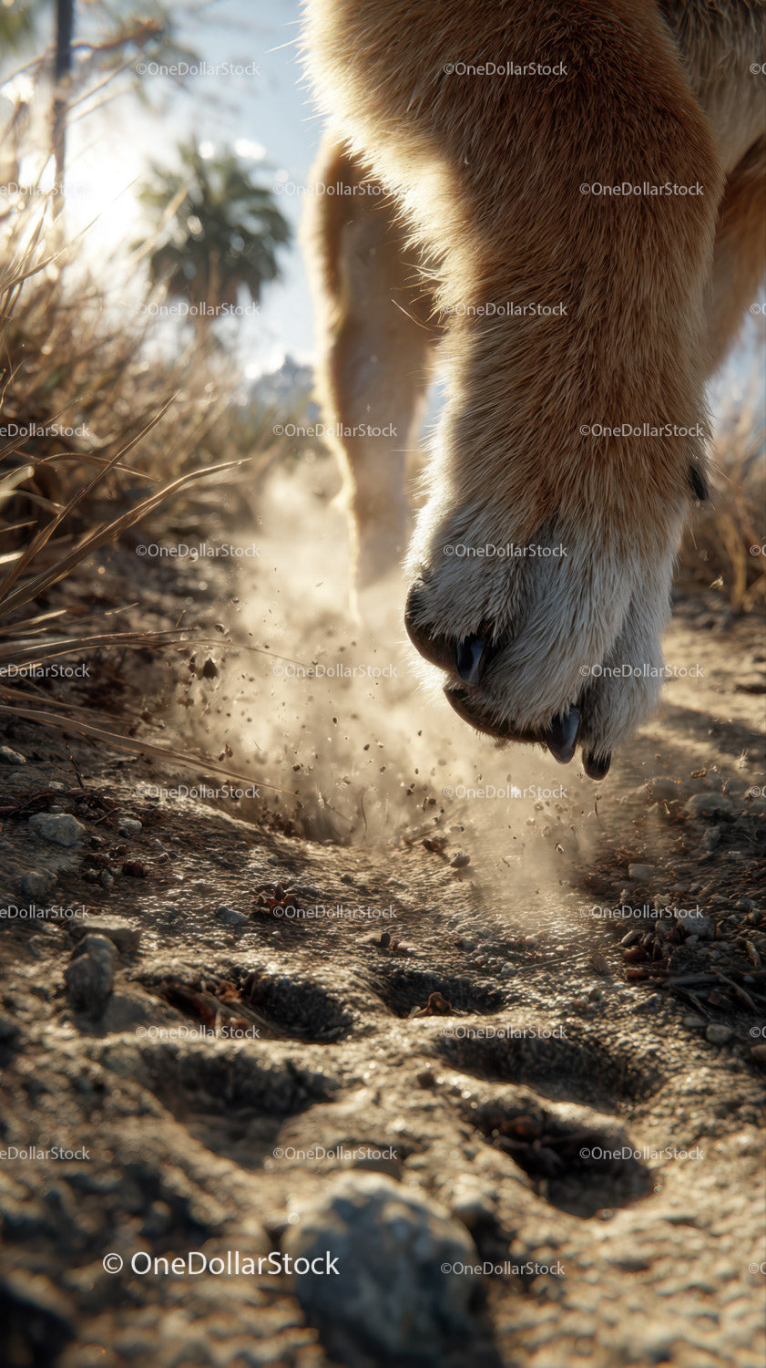 Close-up of a Brown and White Horse Sniffing Dusty Farm Trail