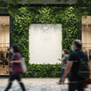 Blank Urban Billboard Surrounded by Greenery in City