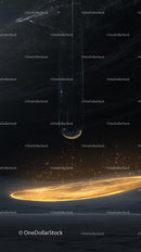 Futuristic Rocket Launch in Deep Space with Sparkling Cosmic Dust