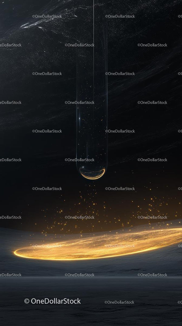 Futuristic Rocket Launch in Deep Space with Sparkling Cosmic Dust
