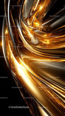 Futuristic Abstract Gold and Silver Metallic Flow Background