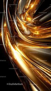 Futuristic Abstract Gold and Silver Metallic Flow Background