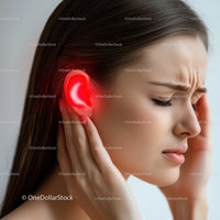 Woman Experiencing Ear Pain and Headache Relief Concept