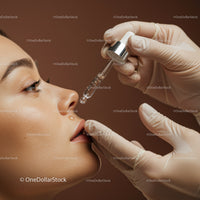 Woman Receiving Professional Facial Skincare Treatment With Serum