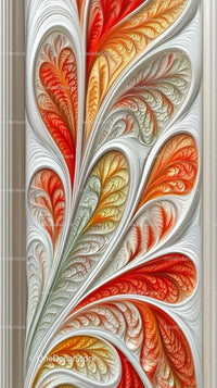 Vibrant Red and Orange Abstract Floral Fractal Design