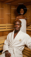 Young African American Couple Enjoying Spa Relaxation in Sauna