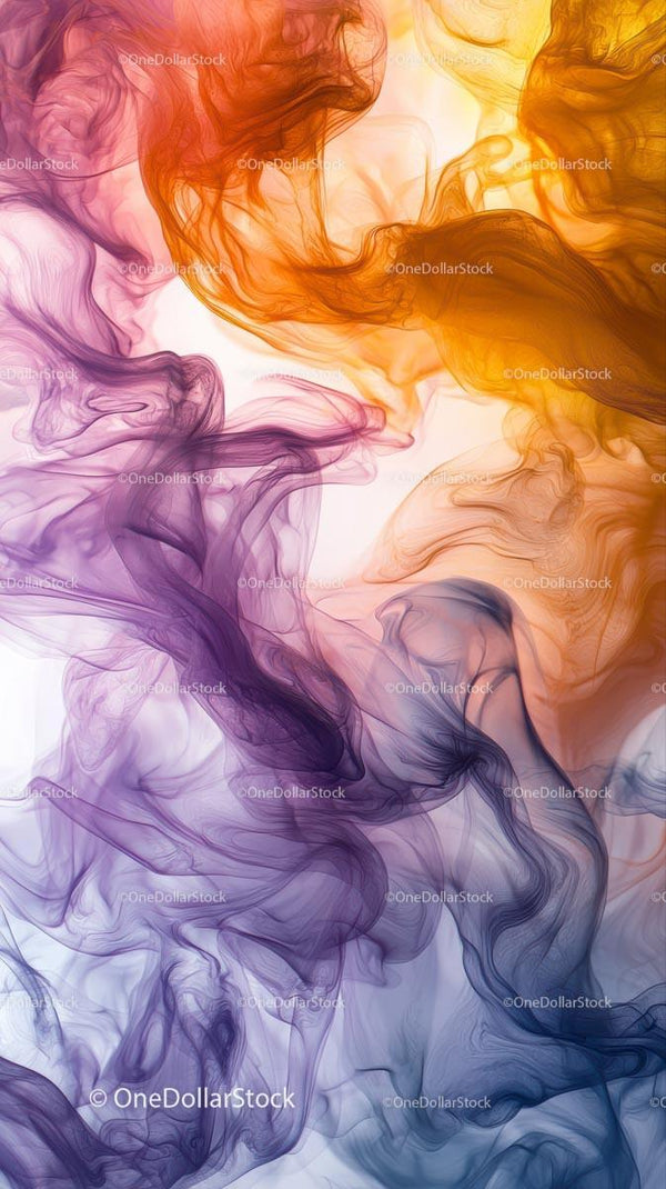 Abstract Colorful Smoke Patterns in Fluid Motion