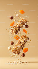 Nutty granola bars with dried apricot and oats