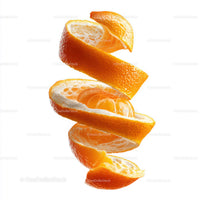 Fresh Juicy Orange Slices Floating with Vibrant Color on White Background