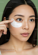 Close-up of Young Woman Applying Eye Patch for Skincare Routine
