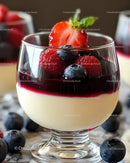 Delicious Layered Berry Dessert with Cream and Fresh Fruits