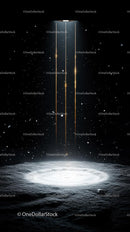 Spectacular Space Scene with Bright Stars and Cosmic Light Beams