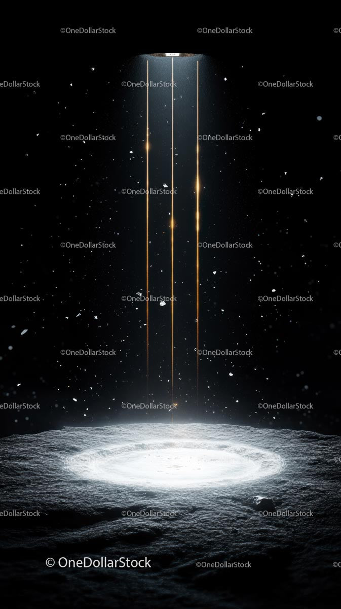 Spectacular Space Scene with Bright Stars and Cosmic Light Beams