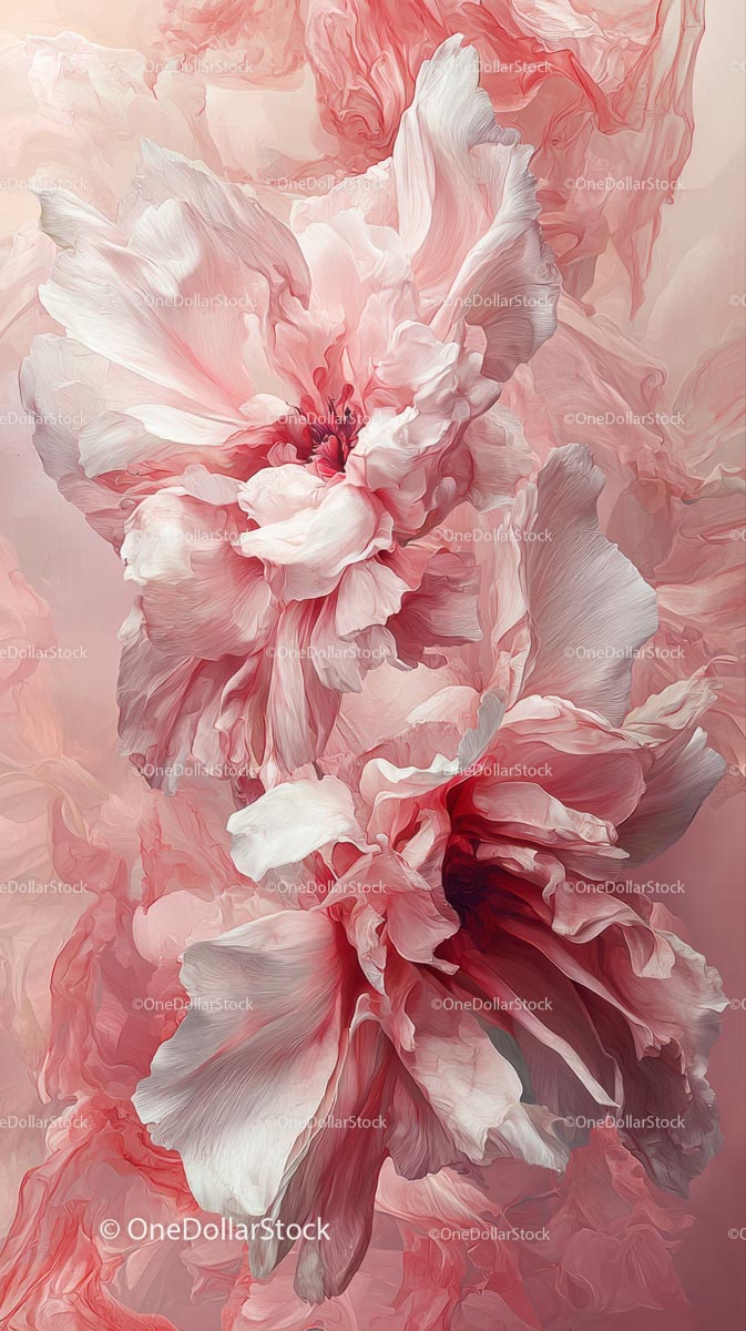 Elegant Soft Pink and White Flower Digital Art for Modern Design