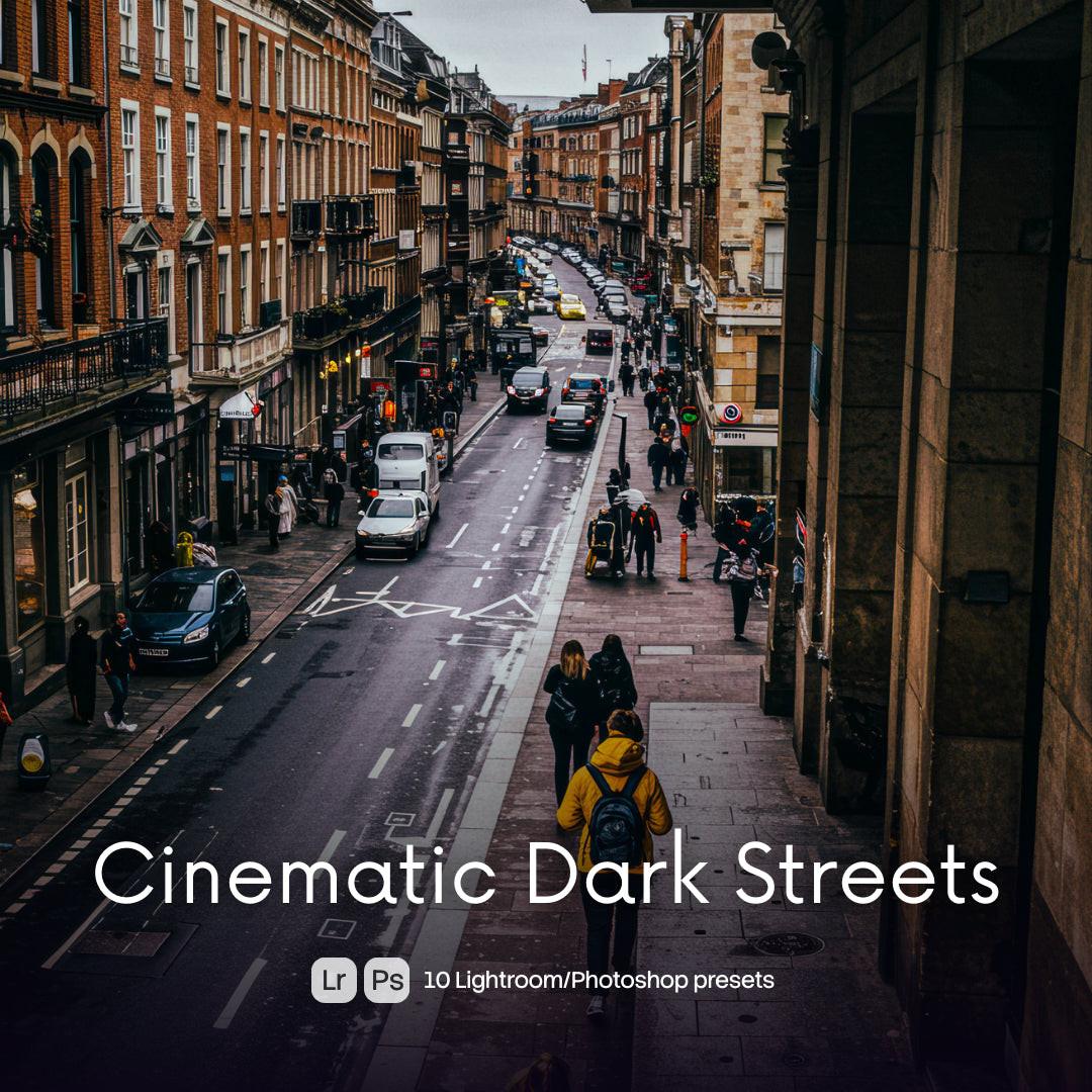 Cinematic Dark Streets Lightroom presets cover preview