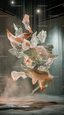 Abstract Suspended Glass Sculpture for Modern Artistic Interior Decor