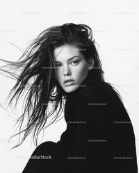 Striking Black and White Portrait of a Beautiful Young Woman