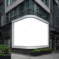 Blank Urban Billboard on Modern Office Building Corner
