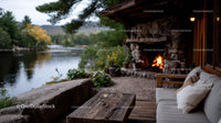 Serene Riverside Cabin with Fireplace and Scenic Mountain View