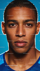 Close up of focused young male athlete in sportswear