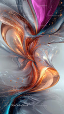 Vibrant Abstract Swirl with Glittering Particles for Creative Design