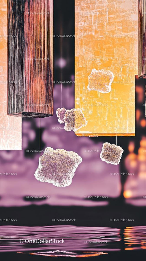 Colorful Hanging Crystal Art Installation with Vibrant Textures