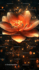 Luminescent Flower with Sparkling Petals in Digital Art Style