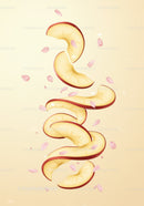 Floating Red Apple Slices with Delicate Pink Petals