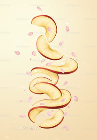 Floating Red Apple Slices with Delicate Pink Petals