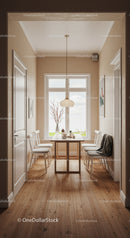 Bright Dining Area with Cozy Natural Decor