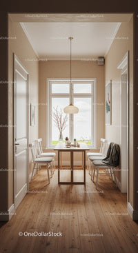 Bright Dining Area with Cozy Natural Decor