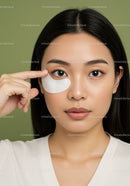 Young Woman Applying Under-Eye Patches for Skincare Routine