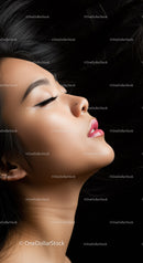 Serene profile of young woman with flawless skin
