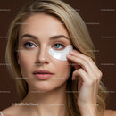 Elegant Woman Applying Under Eye Mask for Skincare and Relaxation