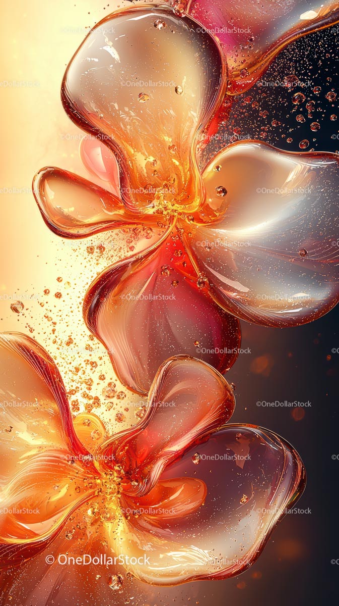 Vibrant Orange and White Abstract Liquid Splash Art