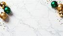 Festive Christmas Ornaments on Elegant Marble Surface