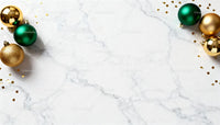 Festive Christmas Ornaments on Elegant Marble Surface