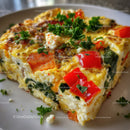 Vegetable Frittata with Red Bell Peppers and Fresh Herbs