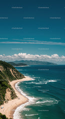 Majestic Coastal Cliffs with Blue Ocean and Sunny Sky