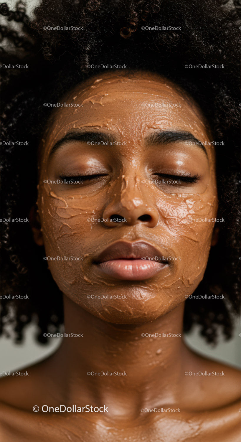 Beautiful Woman with Facial Mask Skincare Treatment in Spa Setting