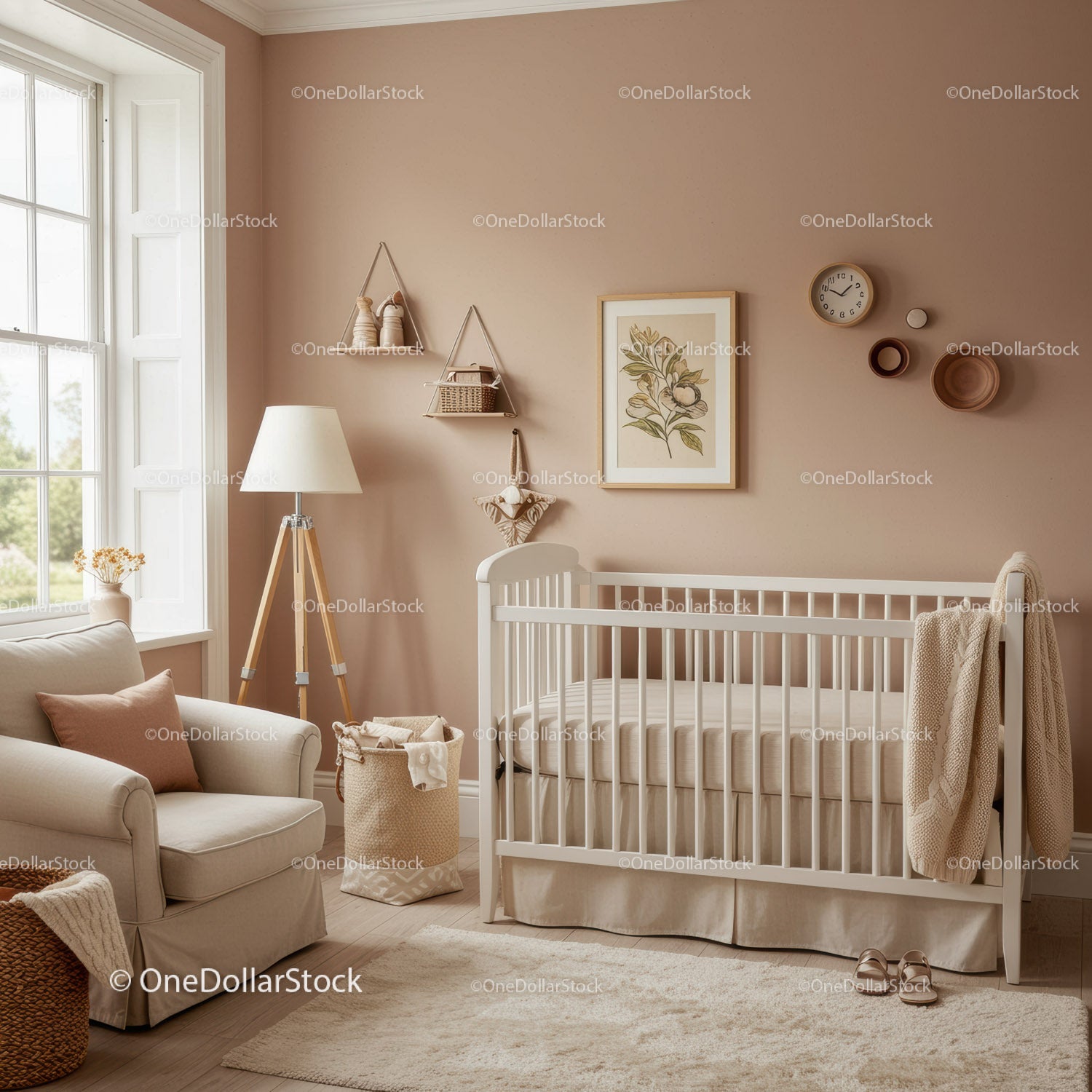 Bright and Cozy Baby Nursery with Minimalist Decor and Soft Textiles