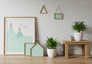 Stylish Modern Home Interior with Indoor Plants and Wall Art