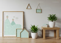 Stylish Modern Home Interior with Indoor Plants and Wall Art