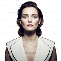Elegant Female Model with Glamorous Makeup and Sleek Hair